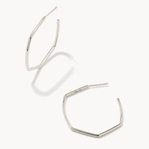 Kendra Scott Davie Thin Hexagon Hoop Earrings in Sterling Silver